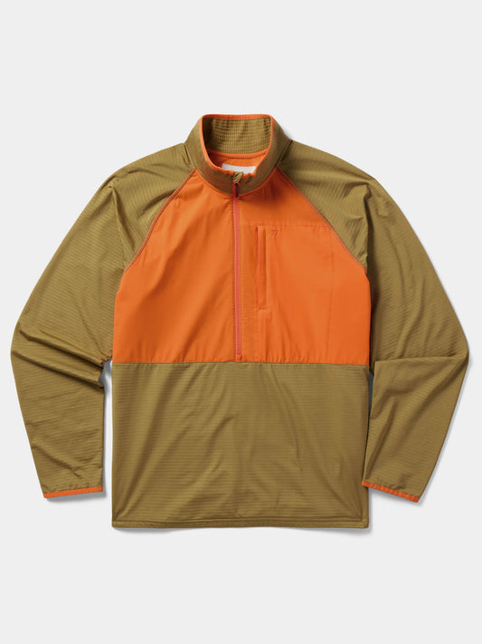 Duck Camp Lightweight Grid tech Fleece 1/2 Zip Wheat/Blaze