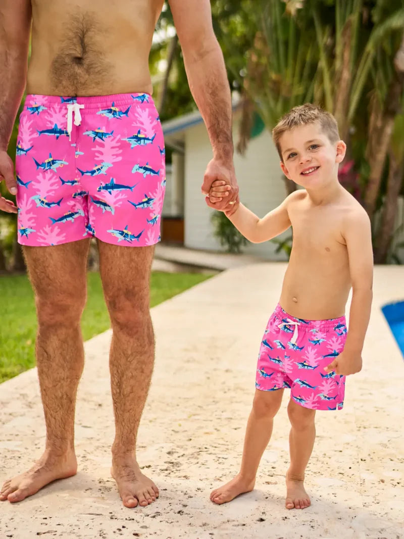 Chubbies Great Pink Sharks 5.5 Swim Trunk