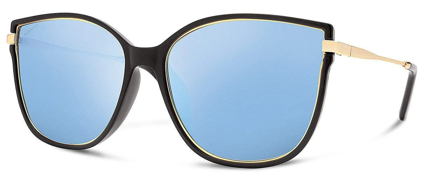 Ella Gloss Black/Caribbean Blue Sunglasses
