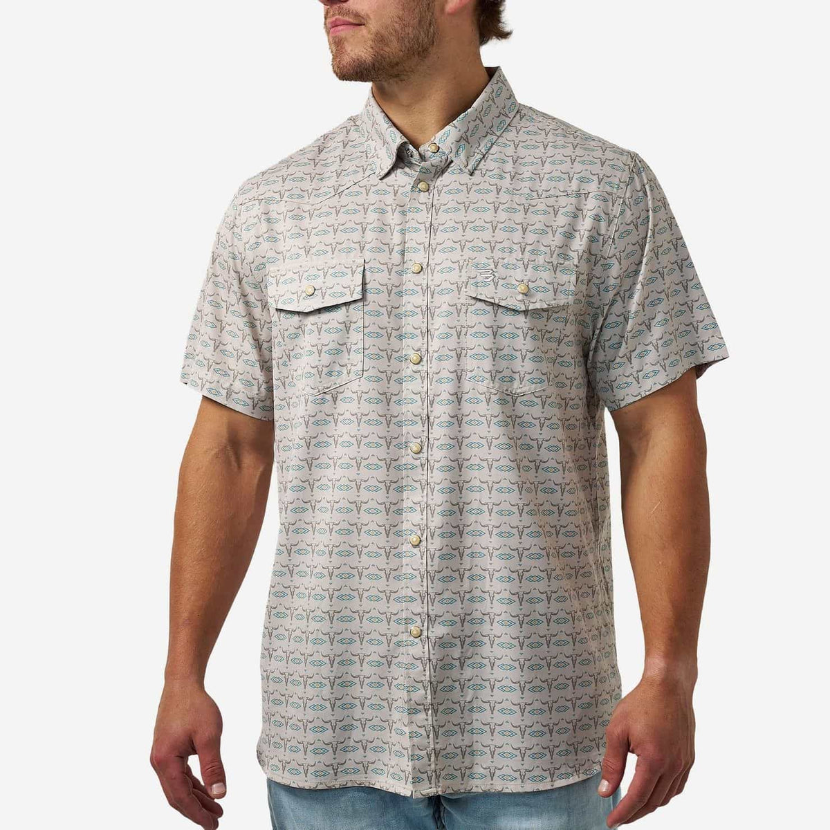 Burlebo Western Button Up Skull Rancher