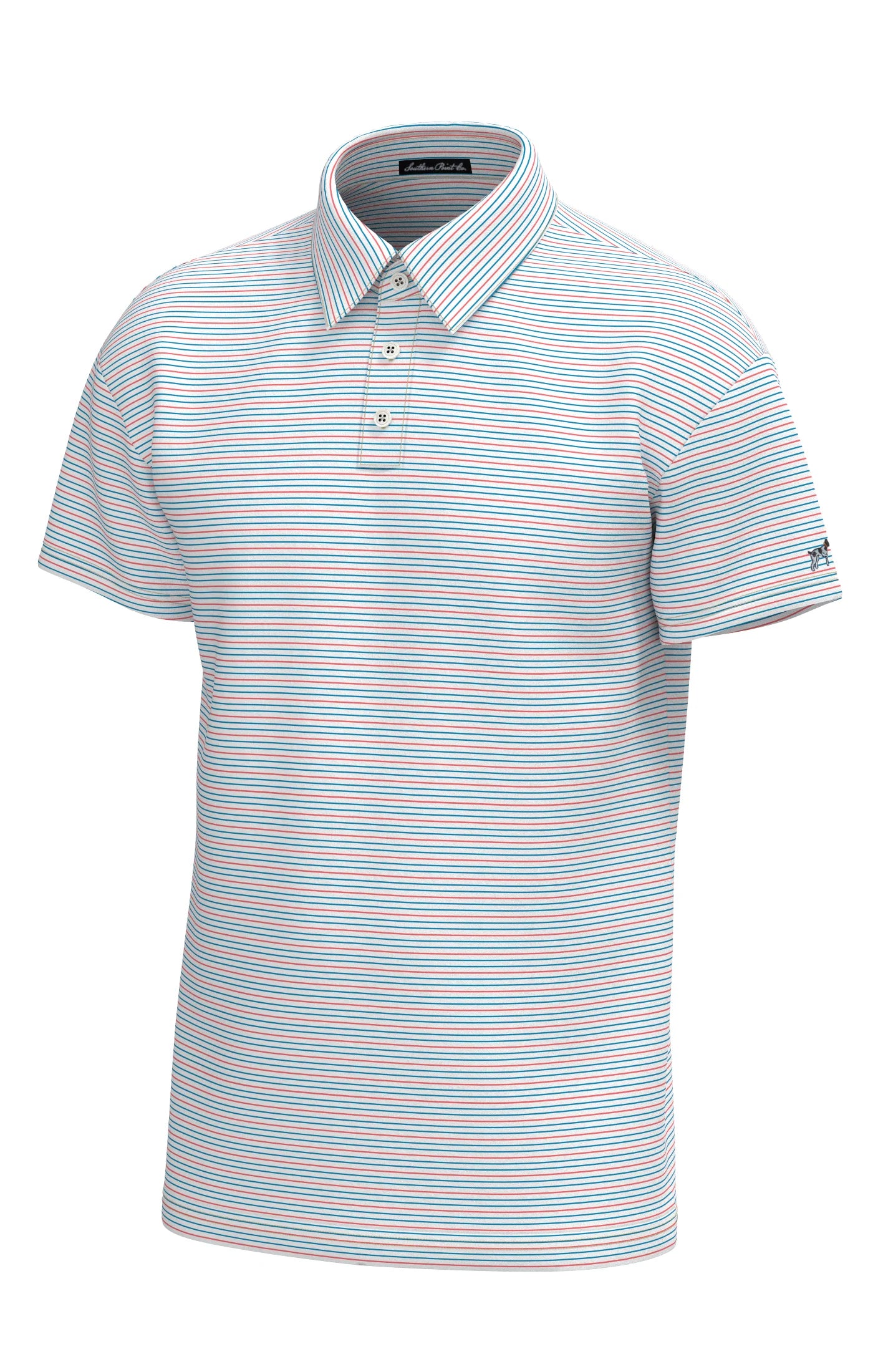 Southern Point Bayside Stripe White Hawaiian Polo
