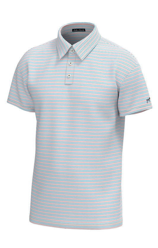 Southern Point Bayside Stripe White Hawaiian Polo