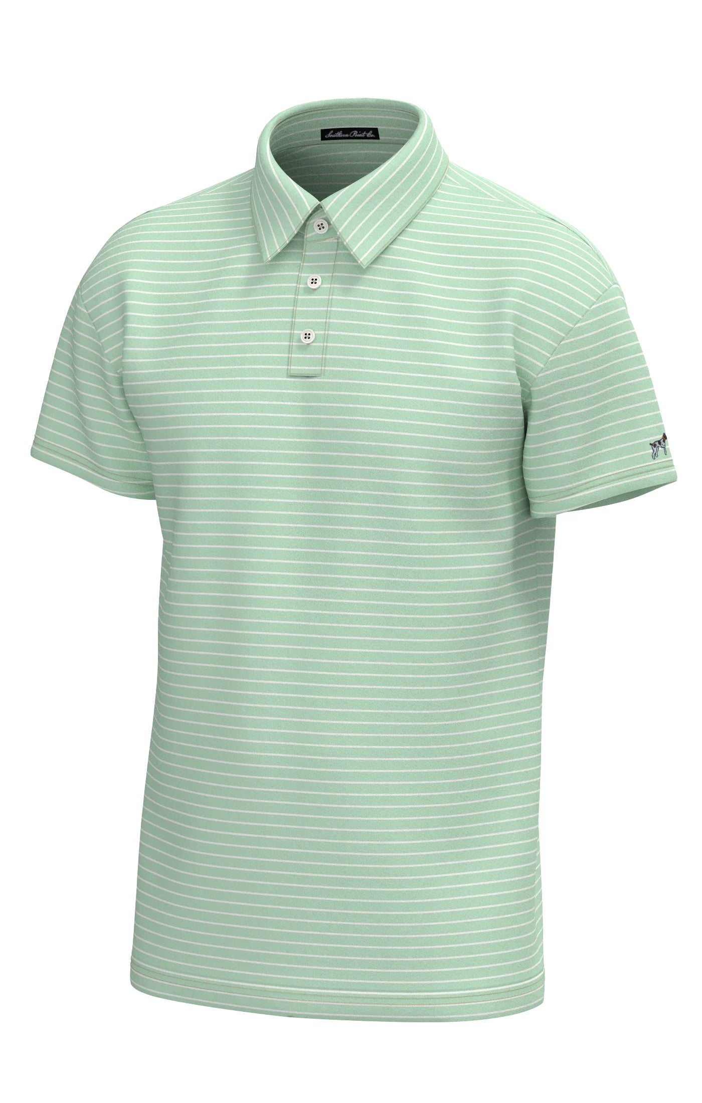 Southern Point Co Spring Green Stripe Polo