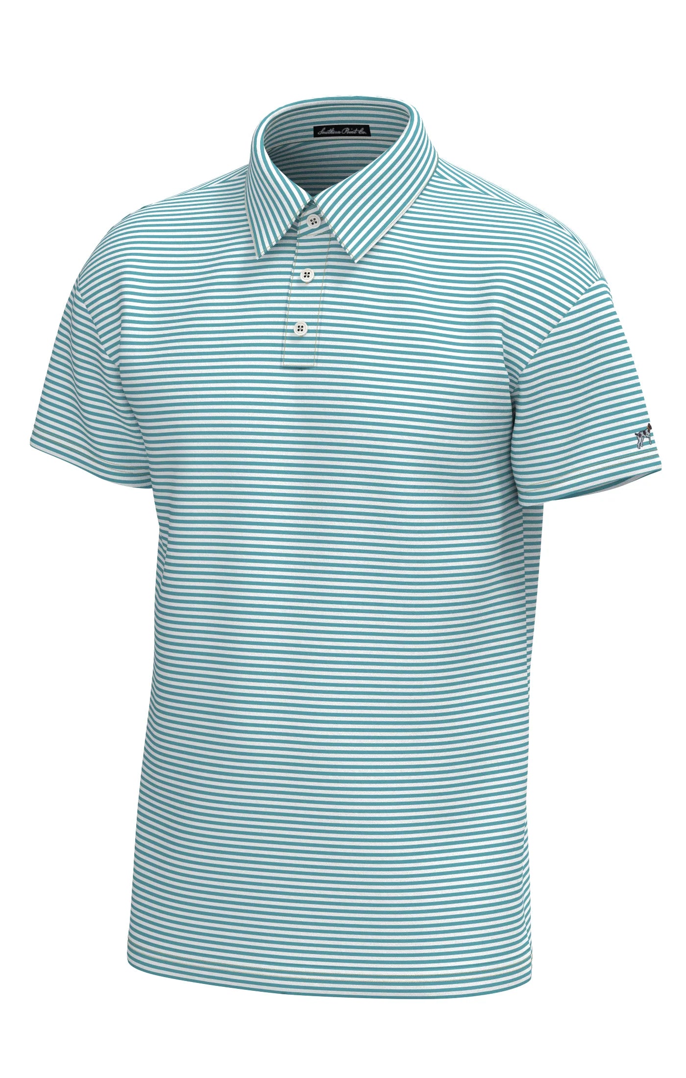 Southern Point Co Morgan Stripe Coastal Waters/White Polo