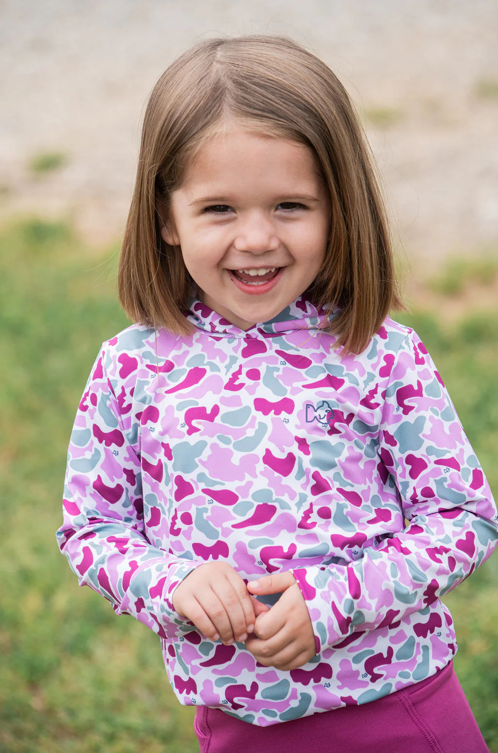 Prodoh Girl's Pro Performance Hoodie T-shirt in Pink Break Point Camo