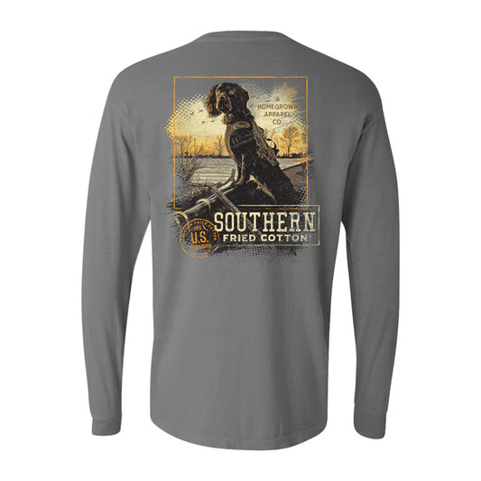 Southern Fried Cotton Blaze - Long Sleeve Tee in Granite