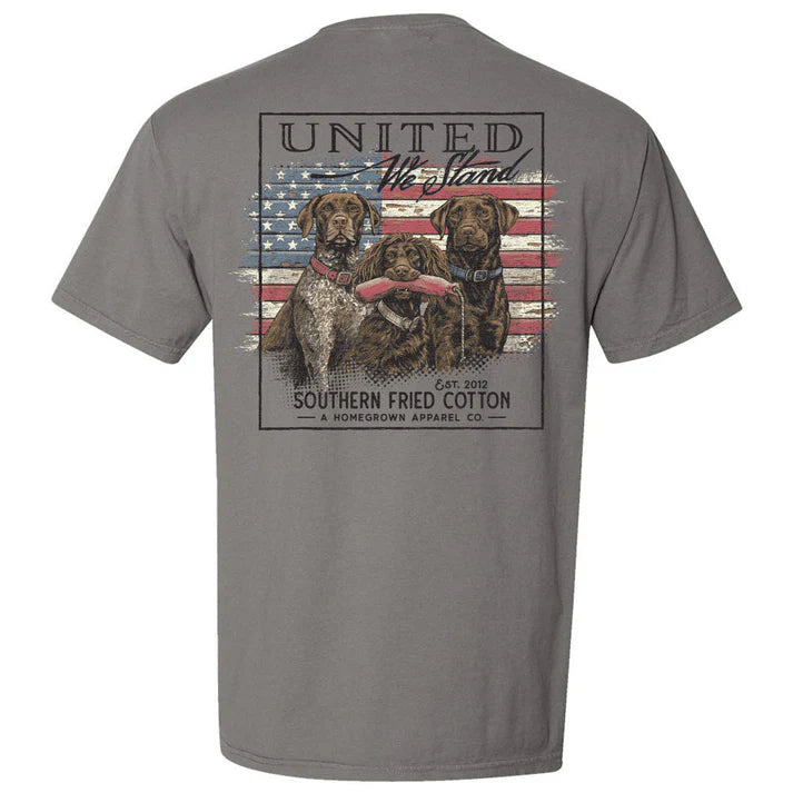 Southern Fried Cotton United We Stand Tee in Color Concrete