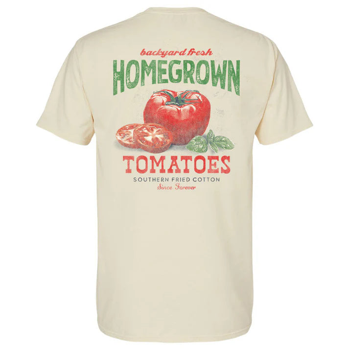Southern Fried Cotton Homegrown Tomatoes Tee in Color Parchment