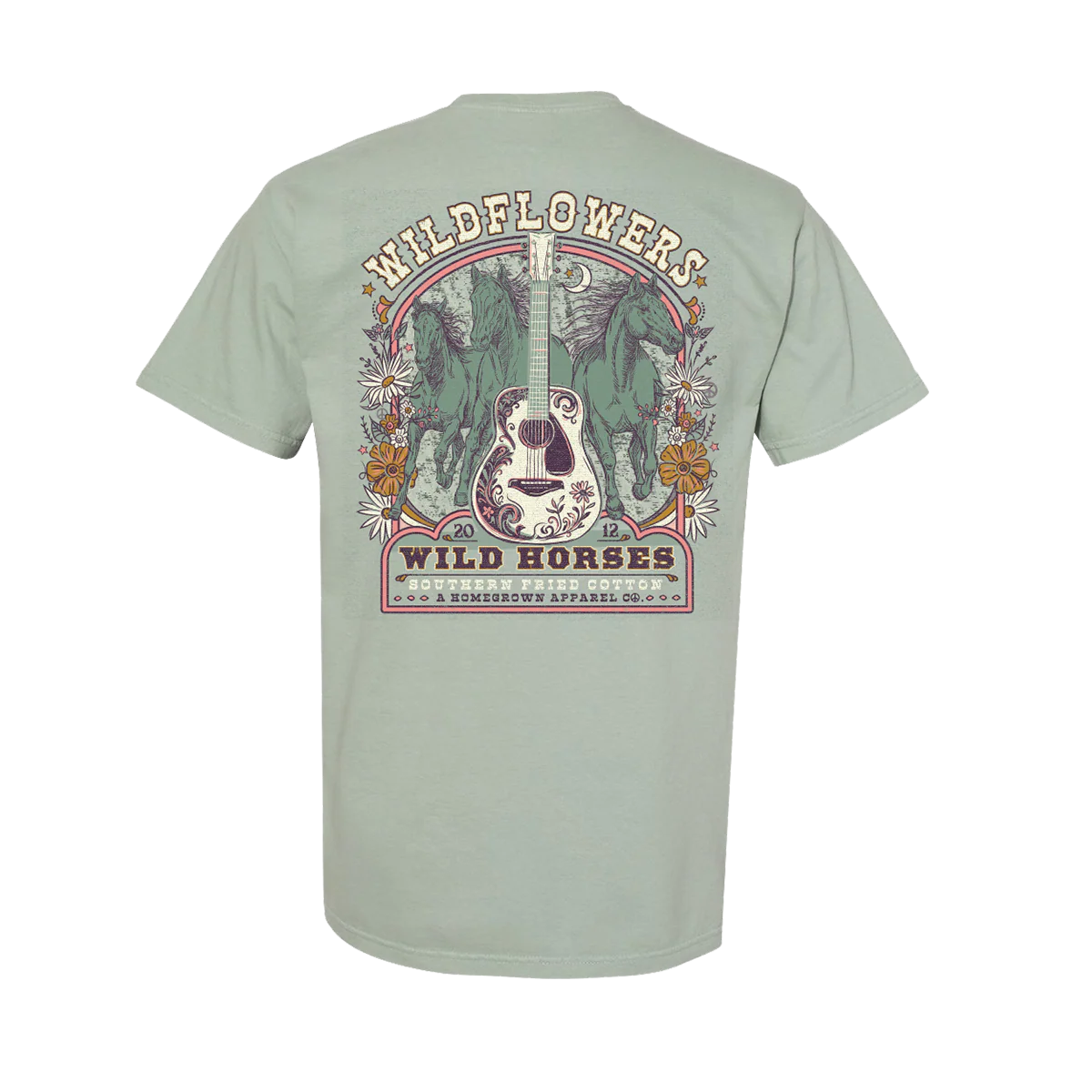 Southern Fried Cotton Wildflowers & Wild Horses T-shirt