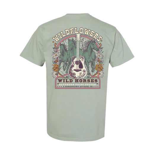 Southern Fried Cotton Wildflowers & Wild Horses T-shirt