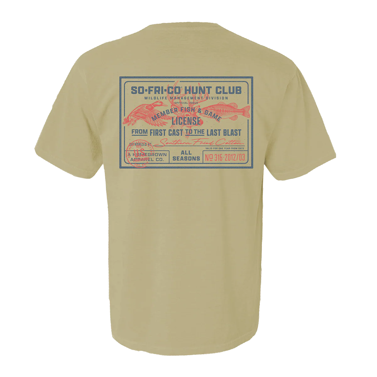 Southern Fried Cotton Hunt Club T-shirt in Sandstone