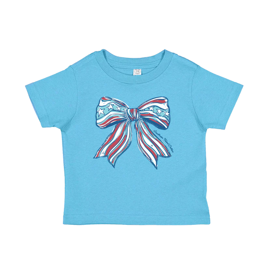 Southern Fried Cotton Sweet Liberty Bow Toddler Tee