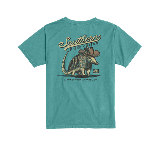 Southern Fried Cotton Armadillo Youth T-shirt