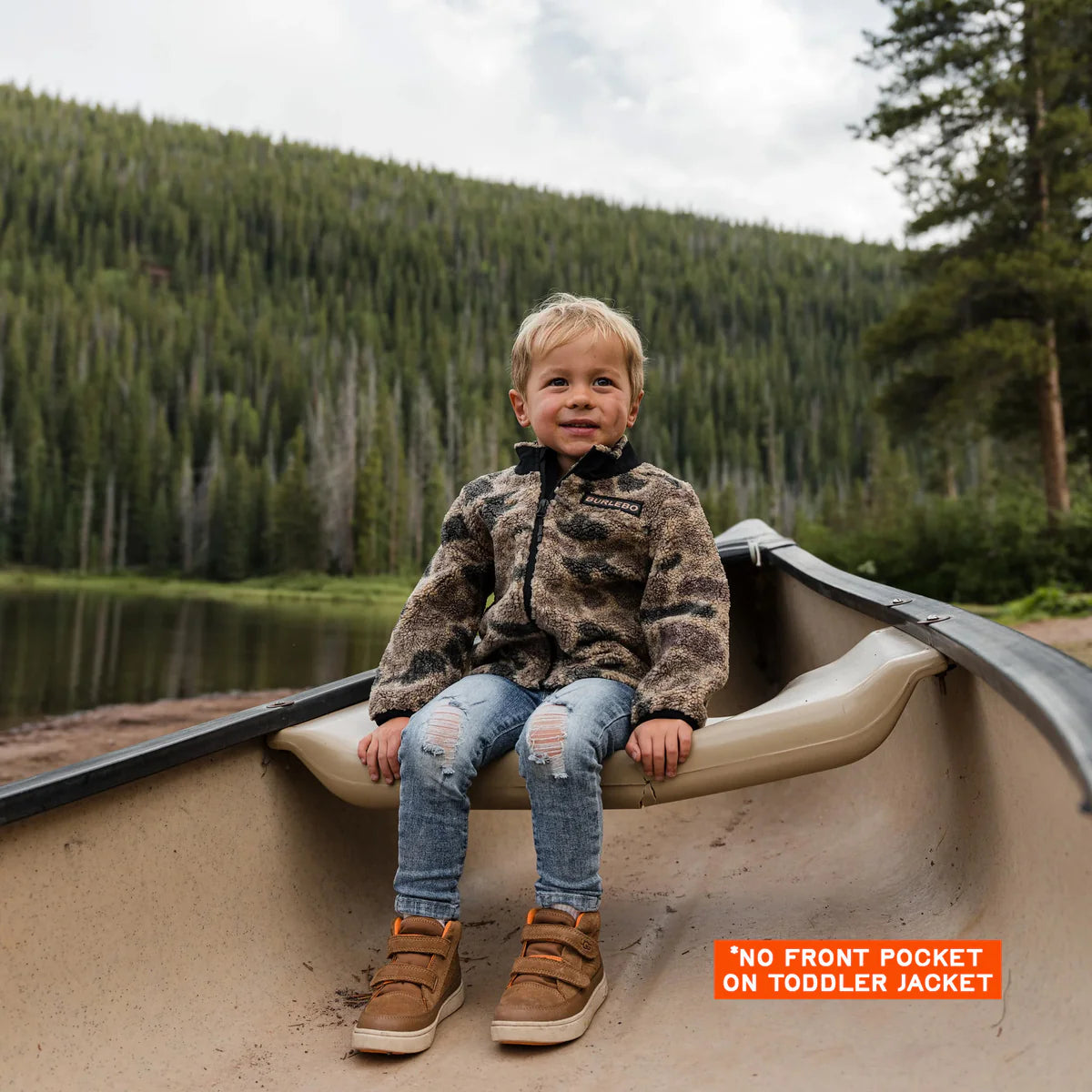 Burlebo Youth Sherpa Full Zip Rocky Mountain Camo