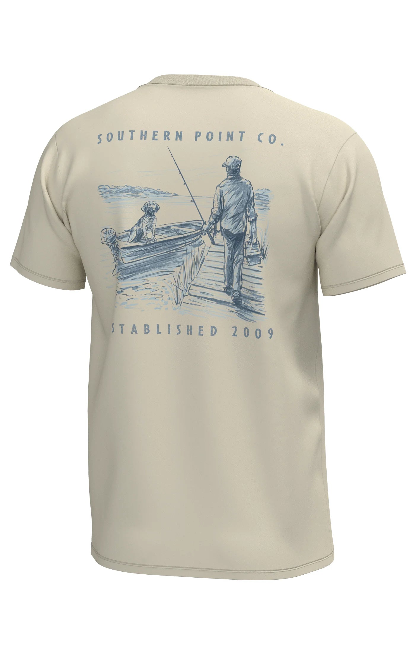 Southern Point Docked Boat T-shirt in Cloud Cream