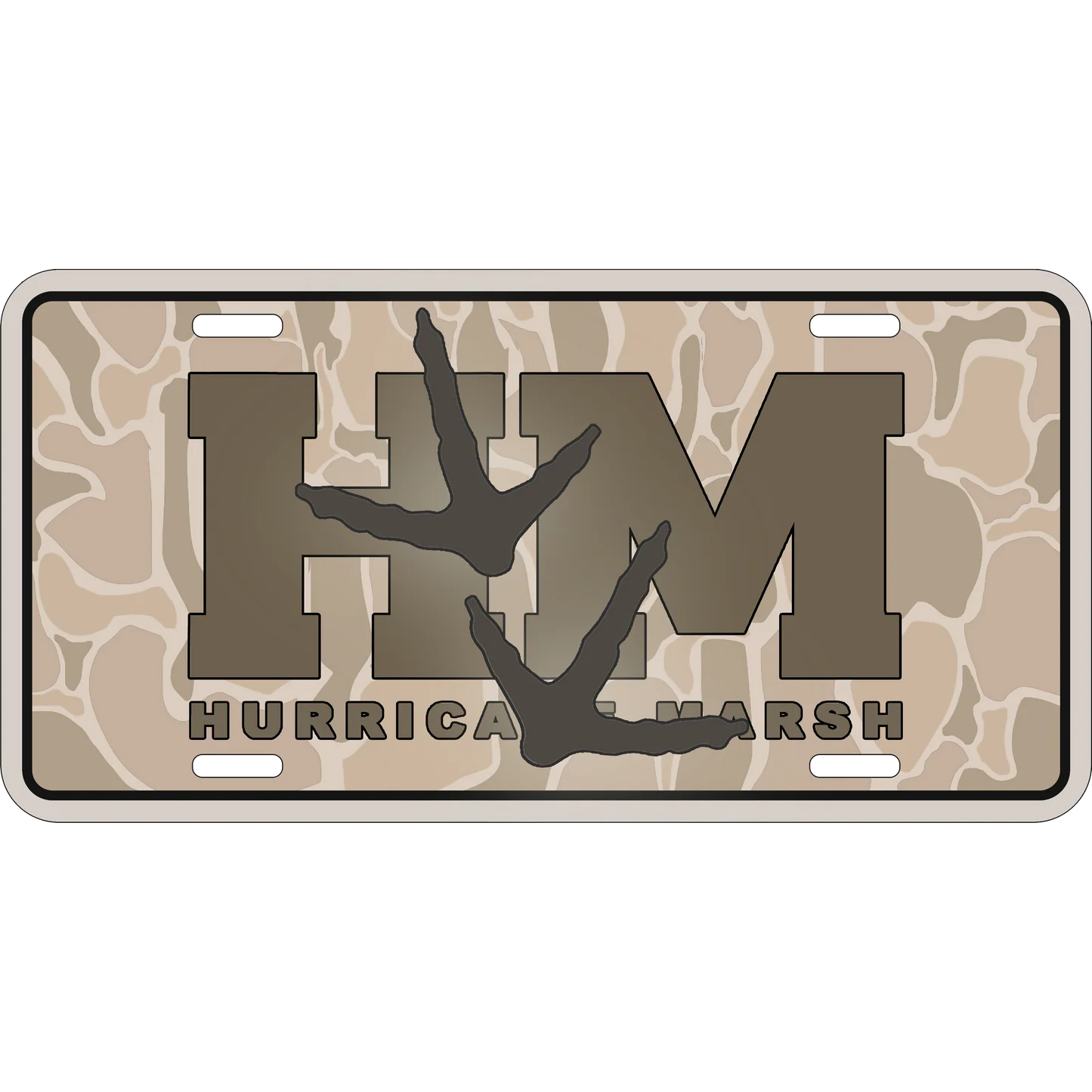Hurricane Marsh License Plate Turkey Tracks