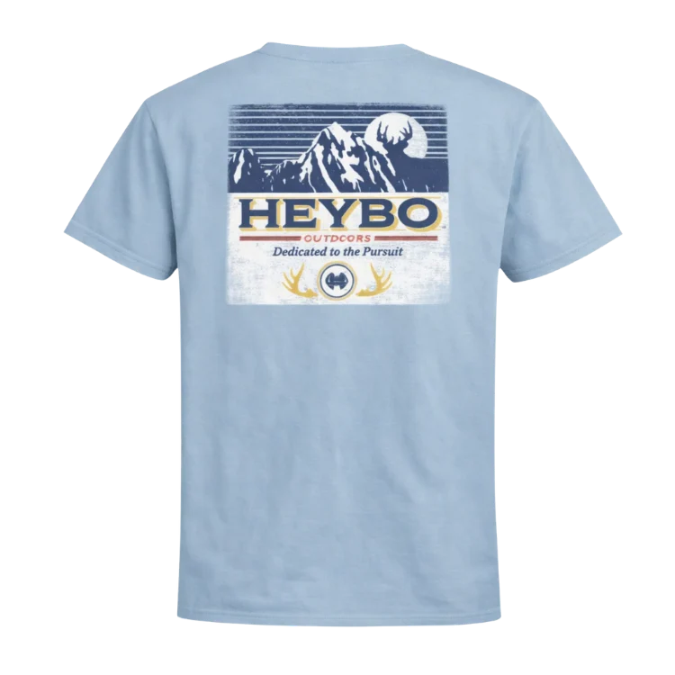 Heybo Mountain Label Tee in Chambray