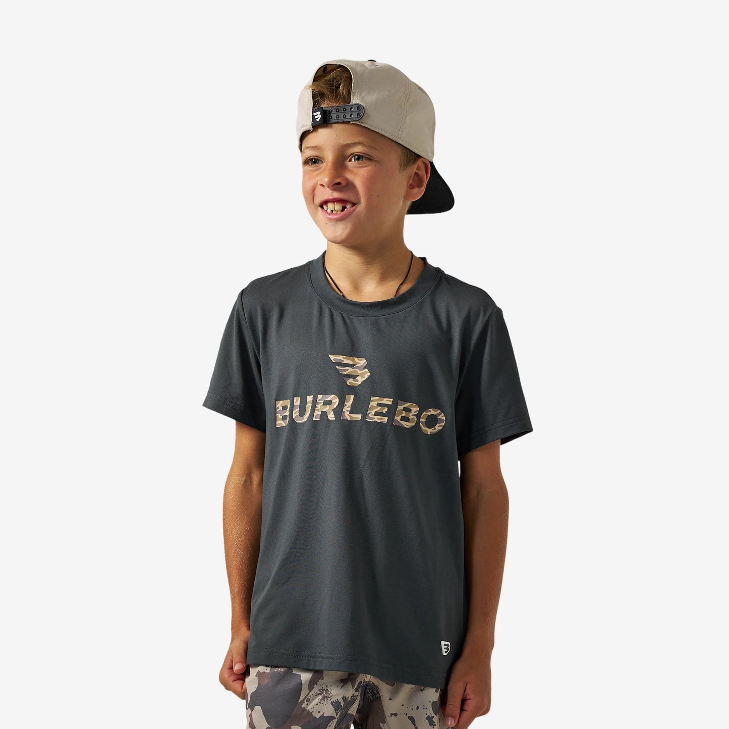 Burlebo Youth Go To Tee Gunmetal Grey & Gauge Camo