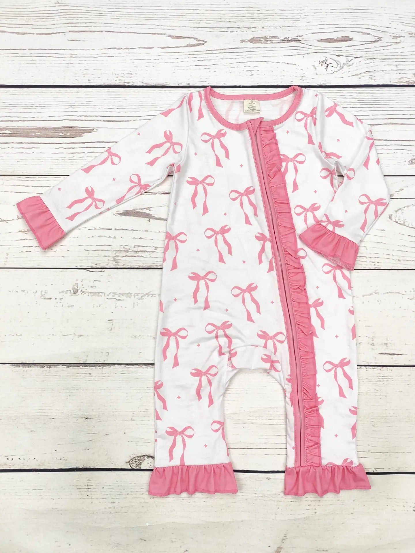 Baby Girl Bow Zip Sleeper