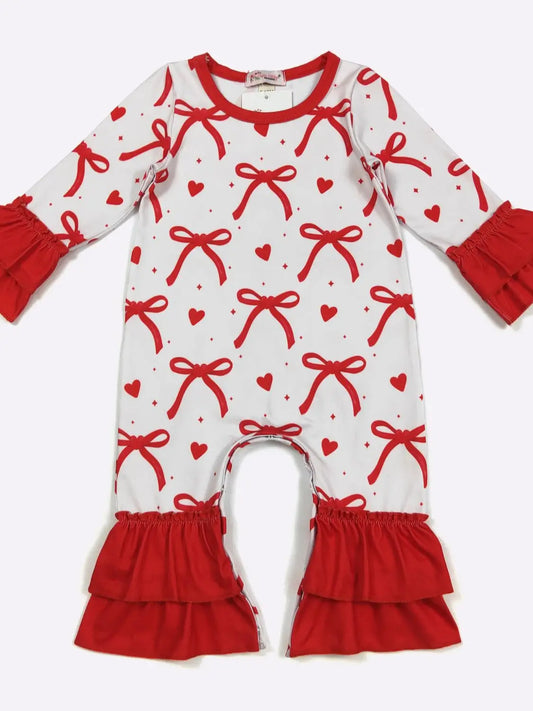 Valentine Ribbons Baby Romper