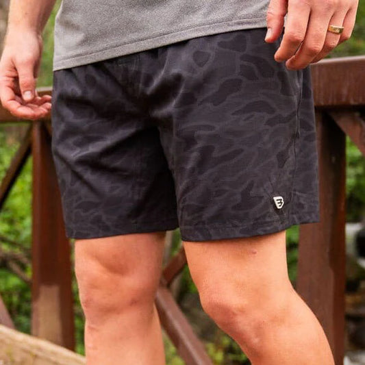 Burlebo Black Camo Athletic Shorts 7" Inseam