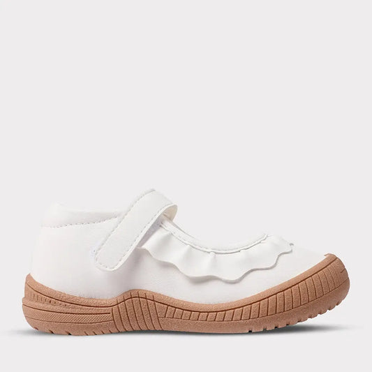 Oomphies Amina Hook & Loop Mary Jane Shoes White