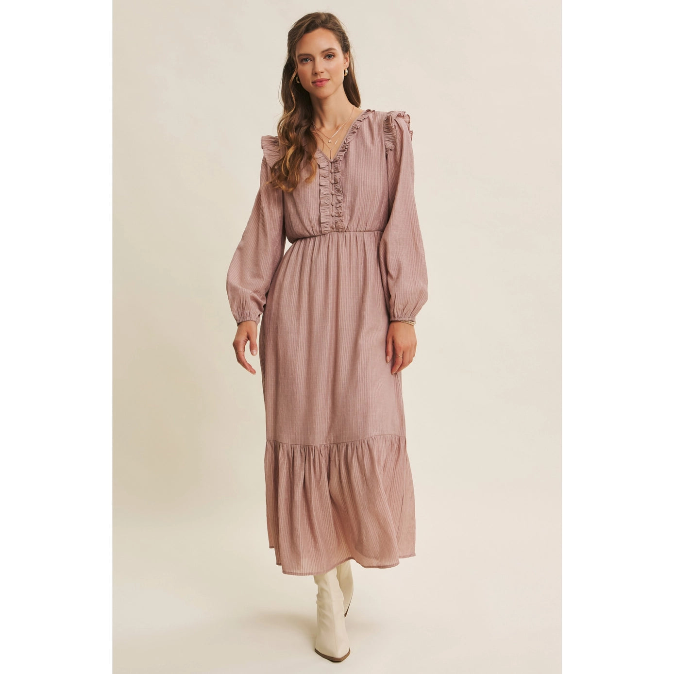 Dusty Mauve Dress by in February