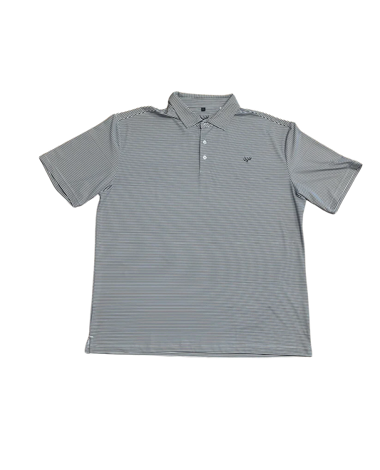 Hunt to Harvest Performance Polo- Charcoal/White