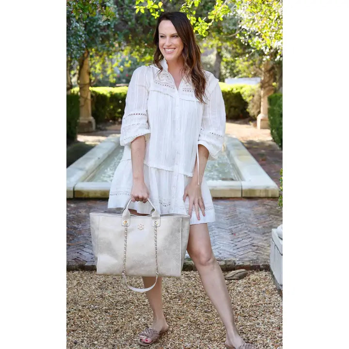 Melissa Tote Bag Shimmer Champagne by Carolina Hill