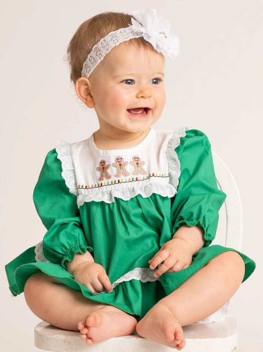 Embroidered Gingerbread Friends Bloomers Outfit