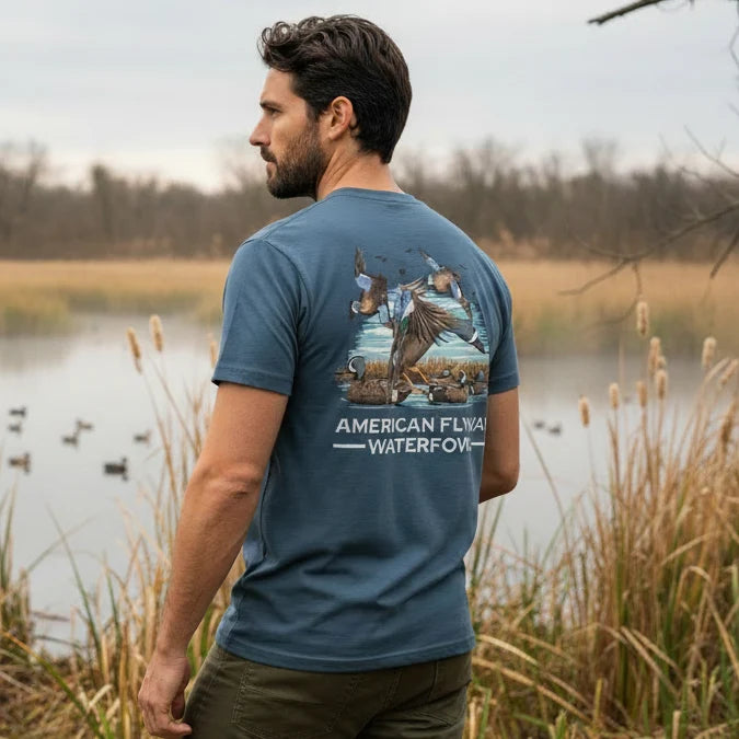 American Flyway Waterfowl Blue Wing Teal Denim