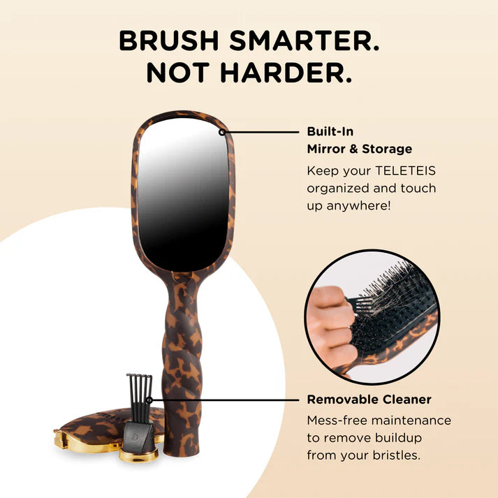 Teletie Boar Bristle Hair Brush - Tortoise