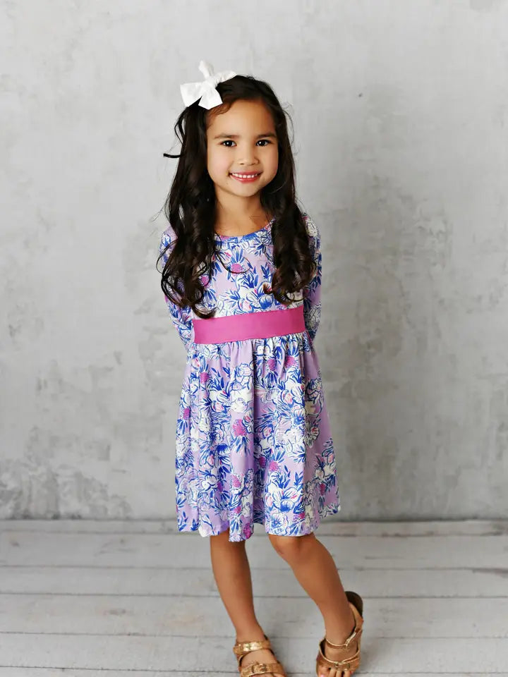 Girl's Lavender & Pink Floral Dress