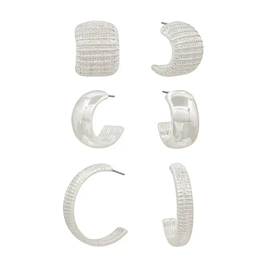 The Silver Trio Earrings