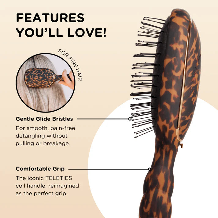 Teletie Detangler Hair Brush for Fine Hair – Tortoise