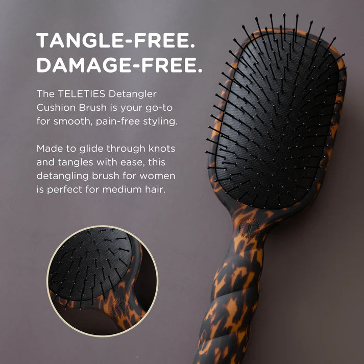 Teletie Detangler Hair Brush for Medium Hair – Tortoise