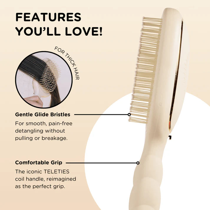 Teletie Detangler Hair Brush for Thick Hair – Tan