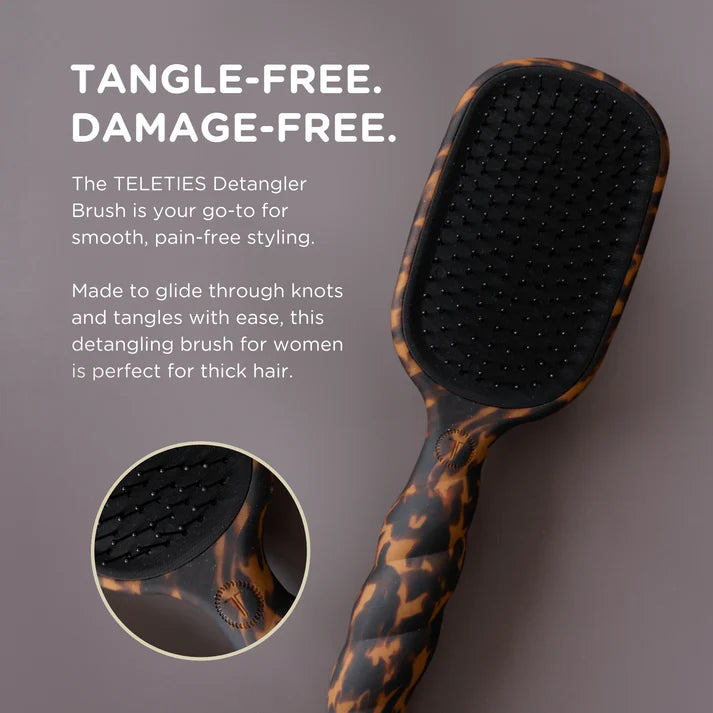 Teletie Detangler Hair Brush for Thick Hair – Tortoise