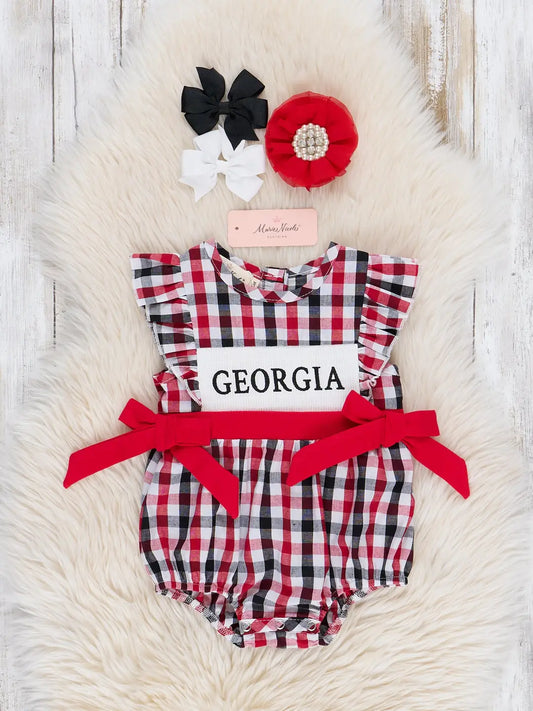 Georgia Smocked Gingham Bubble