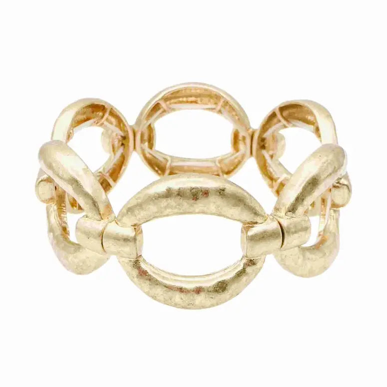Worn Gold Open Circle Bracelet