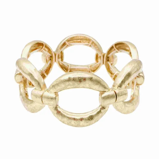 Worn Gold Open Circle Bracelet