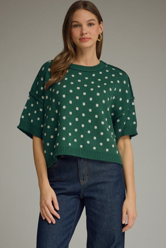 Hunter Green & Polka Dots by Entro
