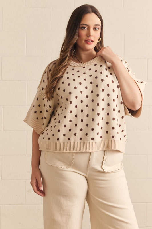 Ecru & Polka Dots by Entro Curvy