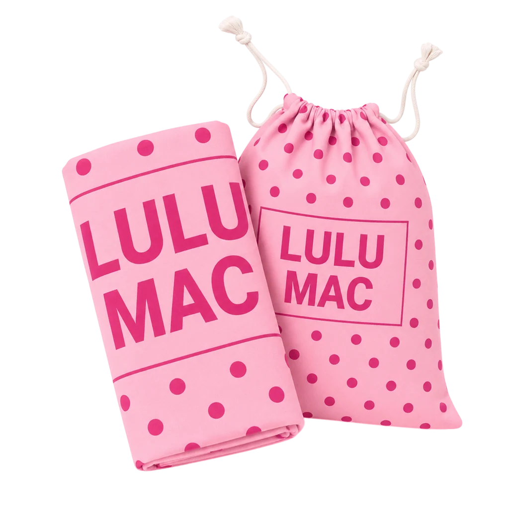 Lulu Mac Beach Towel Pink/Hot Pink Dot