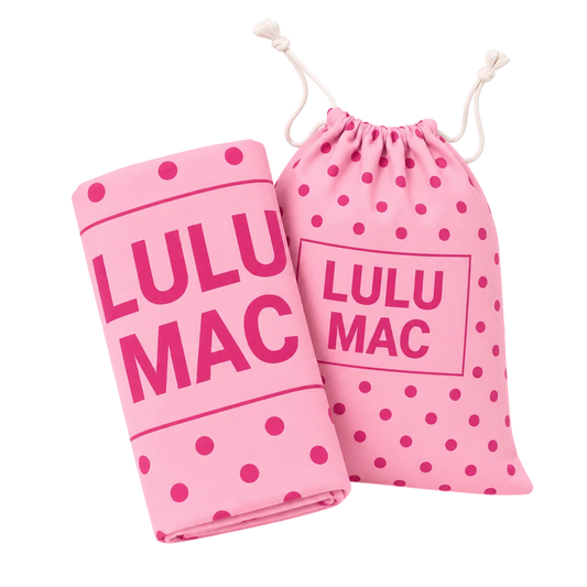 Lulu Mac Beach Towel Pink/Hot Pink Dot