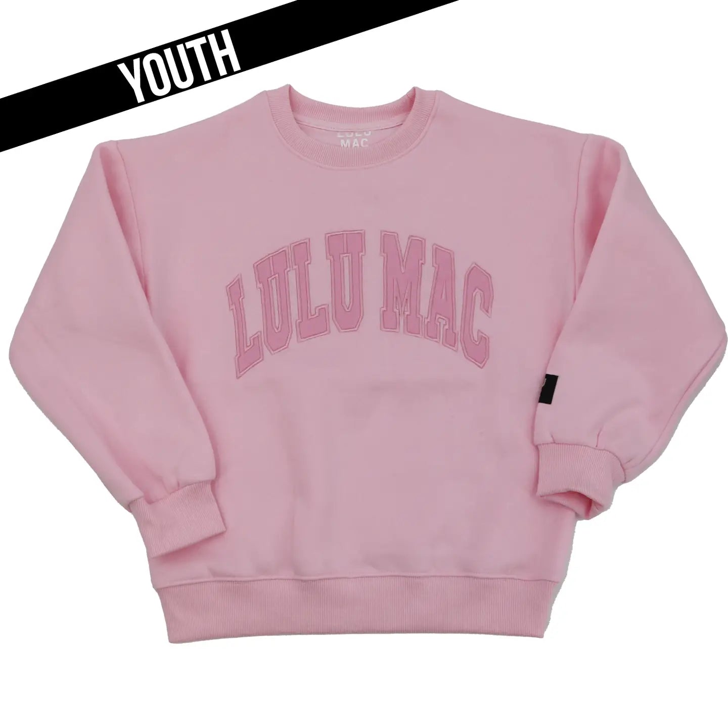 Lulu Mac Light Pink Stitched Sweatshirt Youth