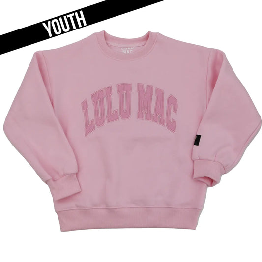 Lulu Mac Light Pink Stitched Sweatshirt Youth