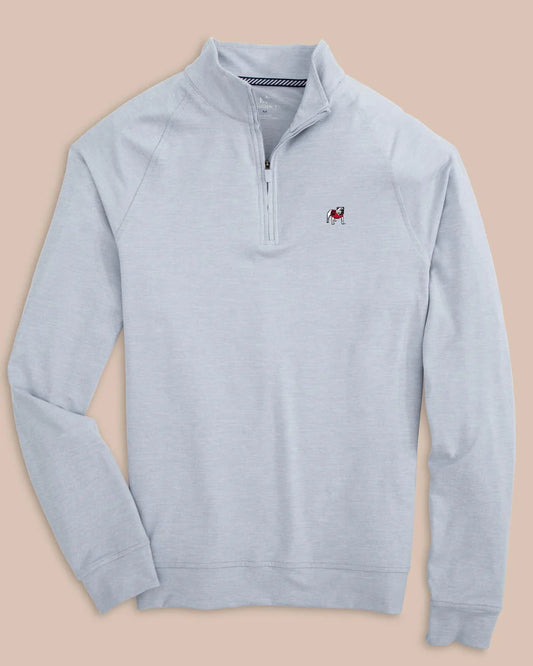 Southern Tide Georgia Bulldogs Cruiser Heather Quarter Zip Pullover