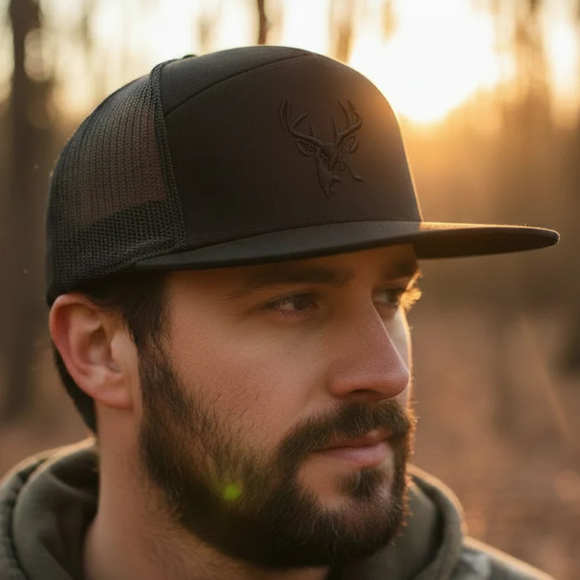 Ghost Black on Black 7 Panels Hat Buck