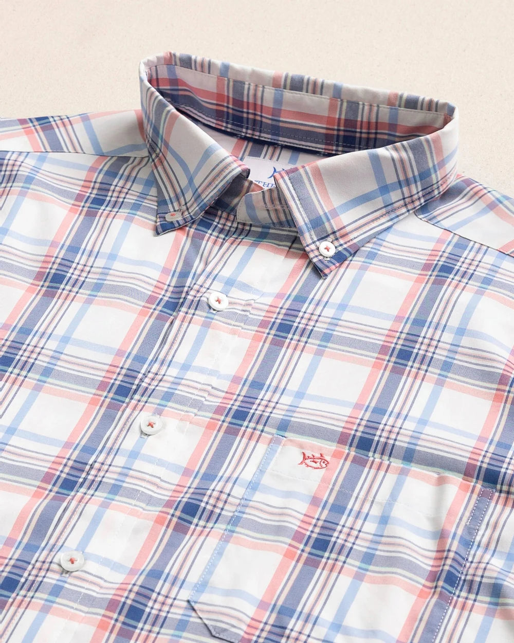 Southern Tide Gulf Haven Coastal Breeze Sportshirt Coral Beach